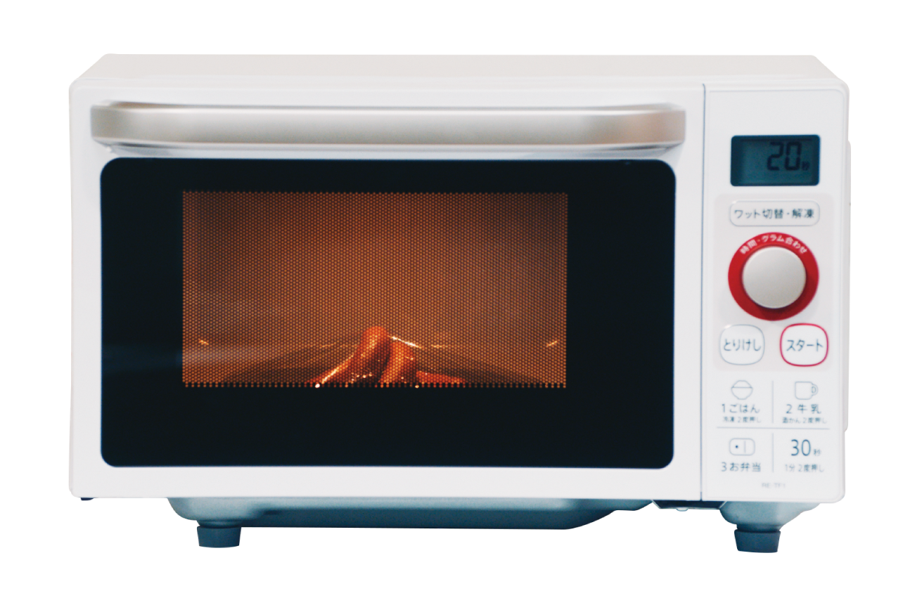 画像：電子レンジで加熱している様子