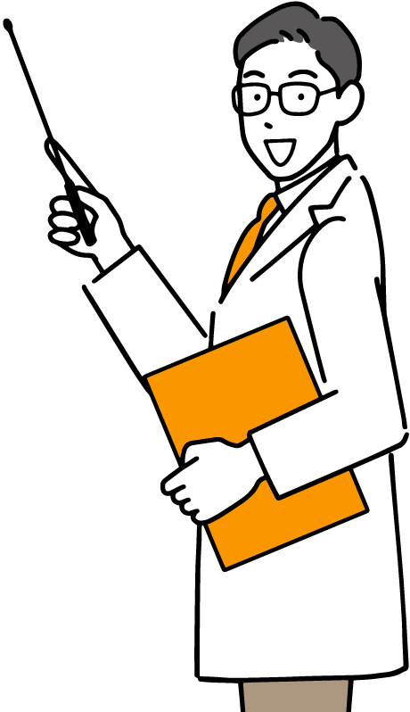 画像：白衣の男性ののイラスト